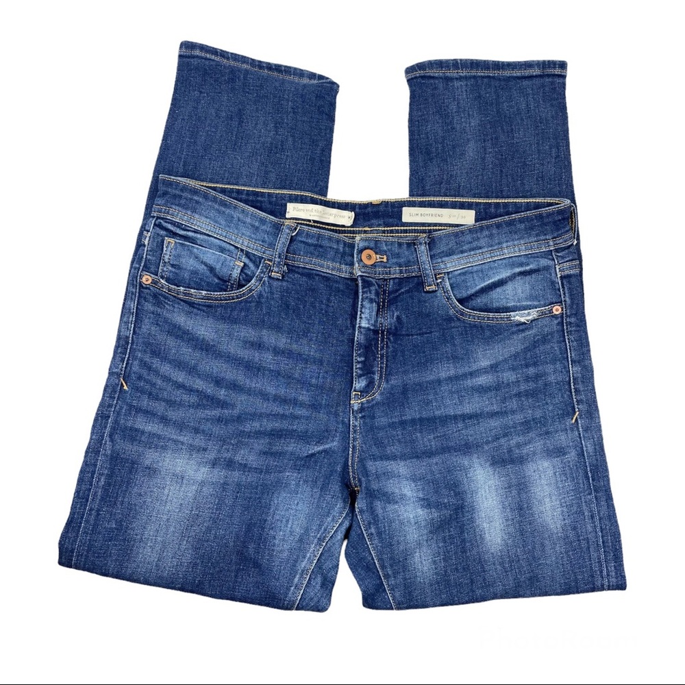 Pilcro and the Letterpress Mid Rise Slim Boyfriend Jeans